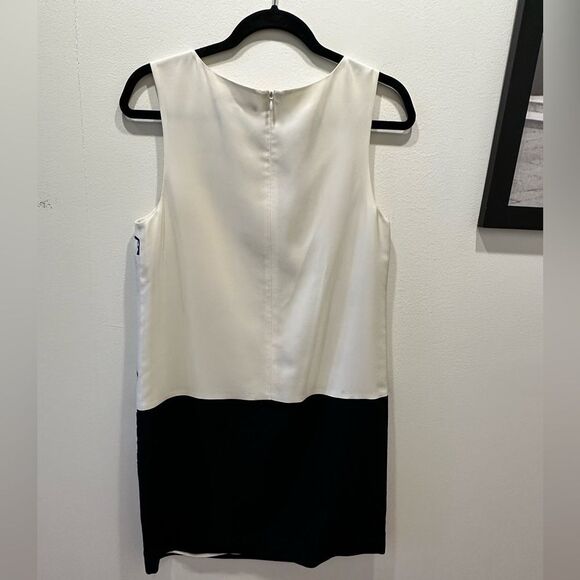 TIBI New York, SILK Shift Dress, Cream with ombré, Flying Crane pattern, Size 8 - Picture 6 of 11